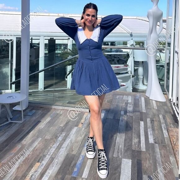 NWT ZARA Benla SHORT DRESS WITHβBIB COLLAR - Picture 14 of 16